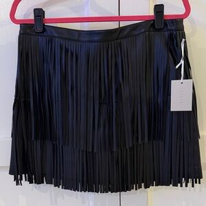 1. State Black Fringe Mini Skirt